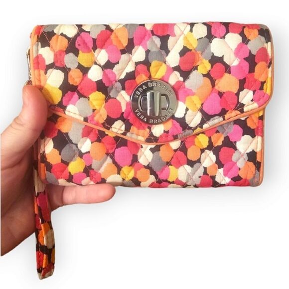 Vera Bradley Pixie Confetti Turn Lock Wallet Wristlet - Picture 1 of 9